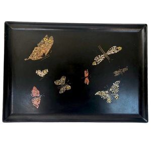 BAKELITE SERVING TRAY - Mother Of Pearl Vintage Mid Centu Charcuterie Butterfly